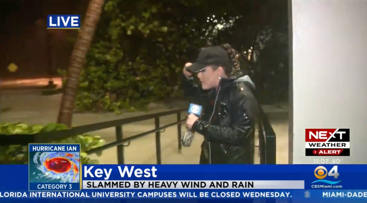 A CBS News Miami reporter covering Hurricane Ian live in Key West